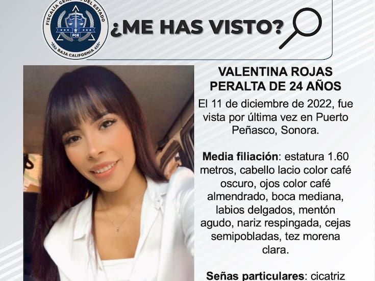 Se busca a Valentina Rojas Peralta de 24 años