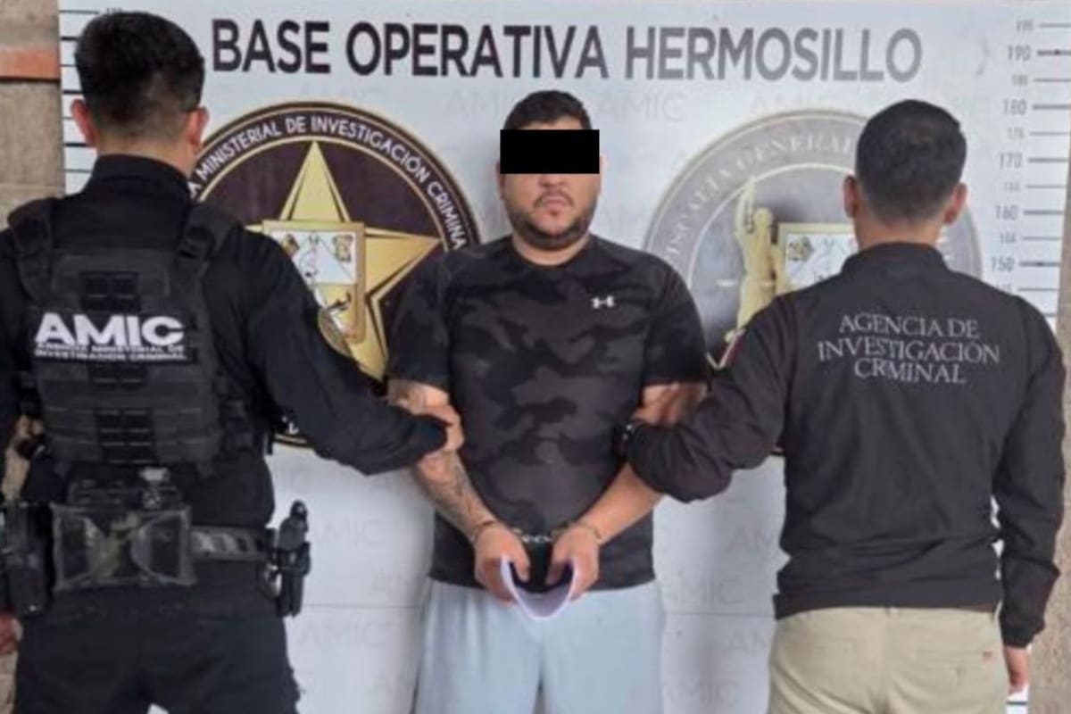 Detienen en Hermosillo a “El Chore”, presunto operador de “Los Gigios” requerido por Estados Unidos por tráfico de fentanilo y metanfetamina