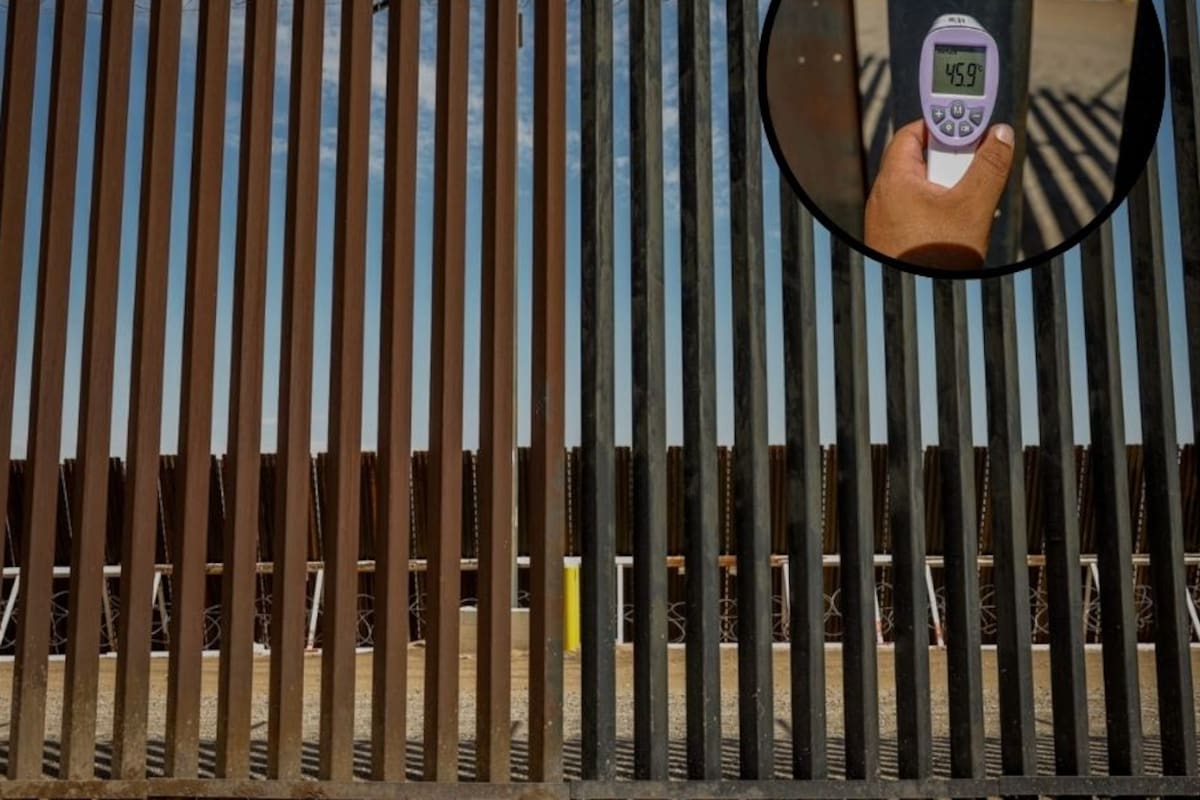 El metal al rojo vivo: el muro fronterizo entre Mexicali y Calexico alcanza temperaturas extremas