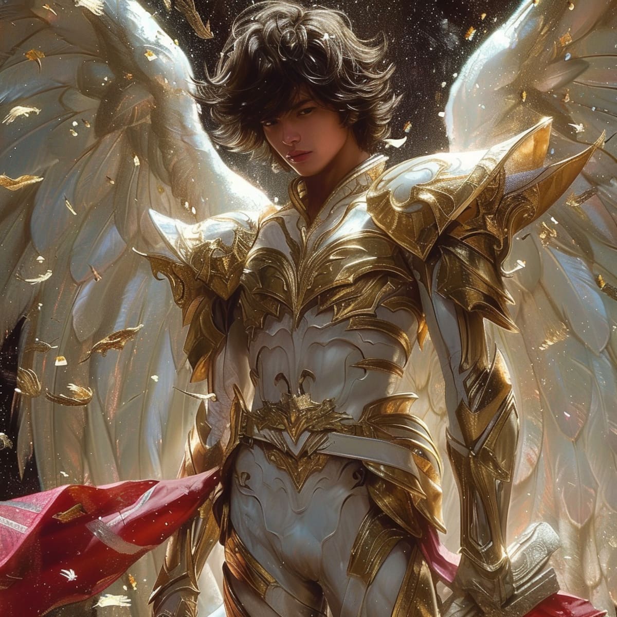 La versión de Seiya creada por la IA destaca su firmeza y valentía, ofreciendo una visión única y futurista del personaje.