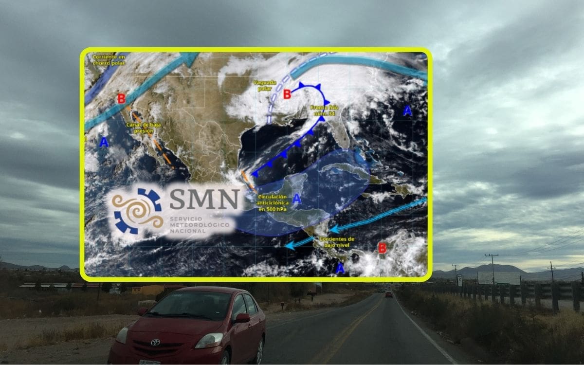 Frente frío avanzará con vaguada polar: estas ciudades tendrán viento fuerte, lluvias y heladas mientras el anticiclón eleva el calor en el resto de México. | Crédito: SMN/Banco digital GH