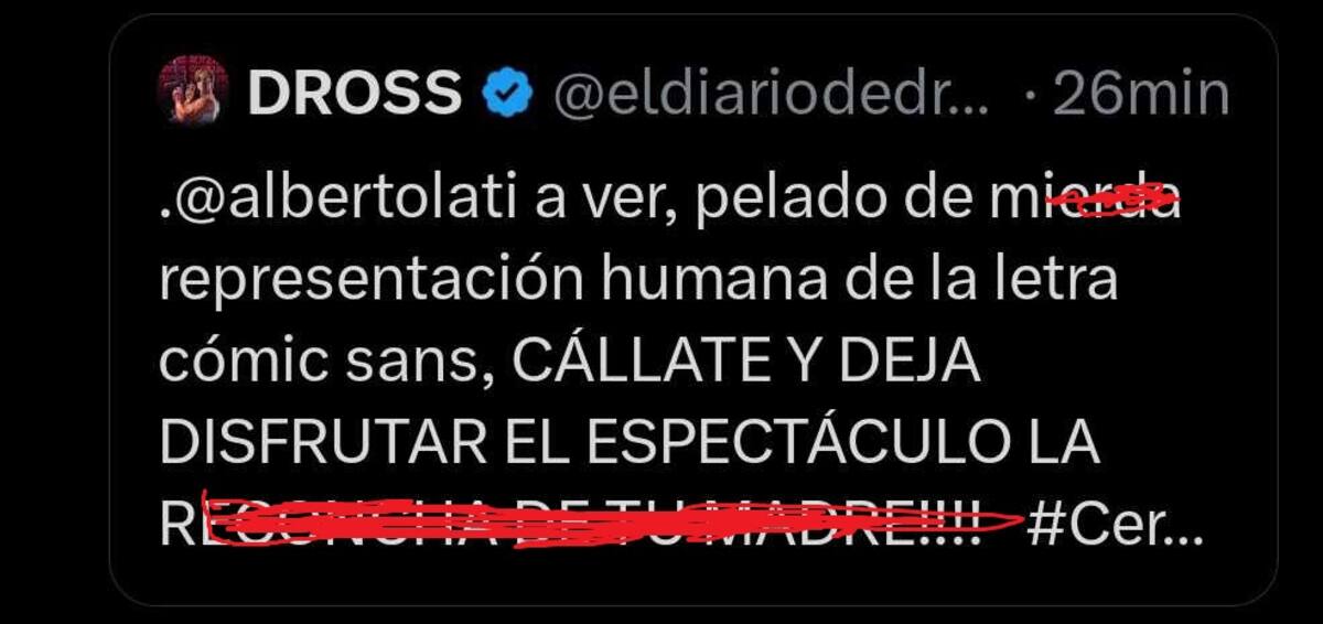 Dross criticó la cobertura del mexicano Alberto Lati en la inauguración de los Juegos Olímpicos.