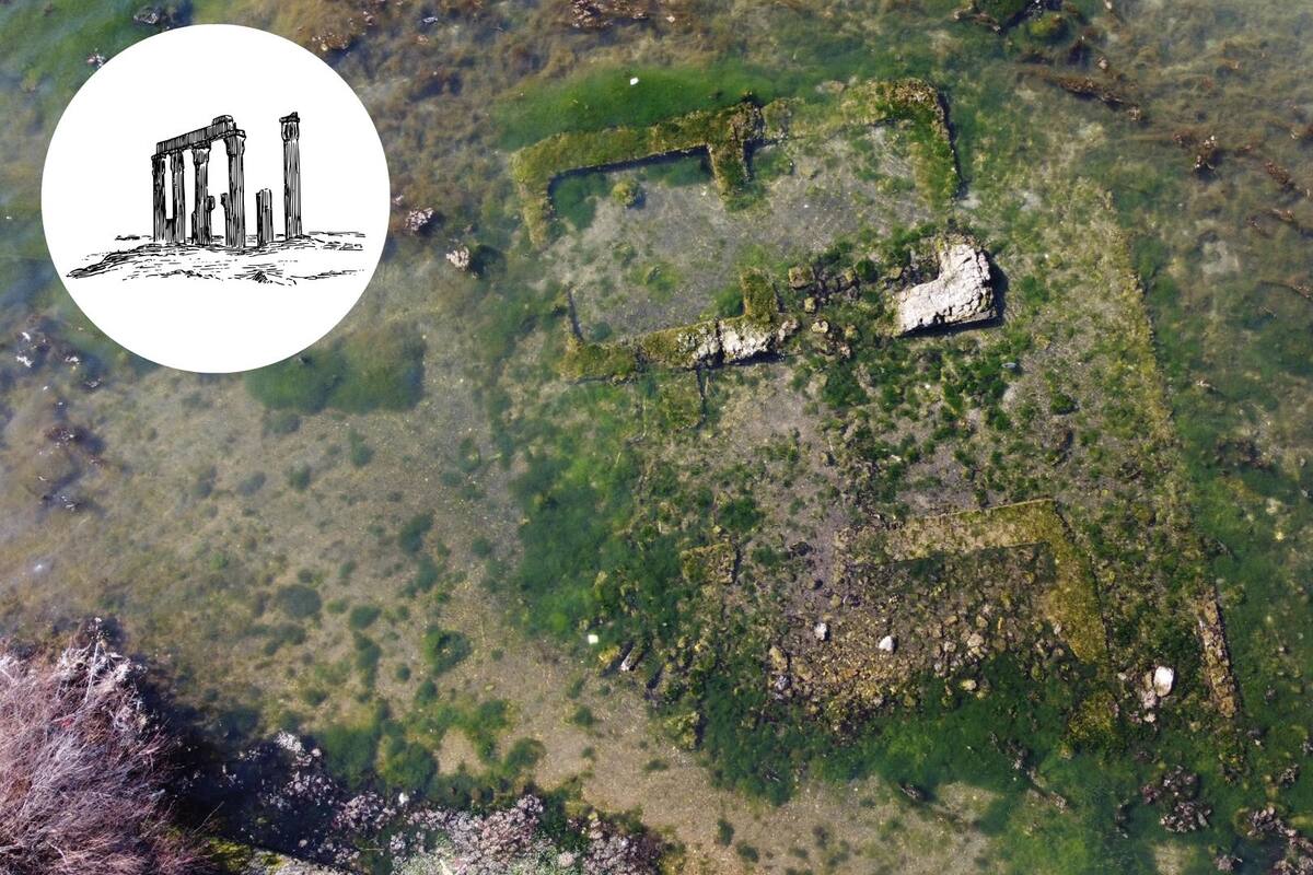 Aparecen ruinas romanas en un lago de Nápoles por un fenómeno que eleva el suelo
