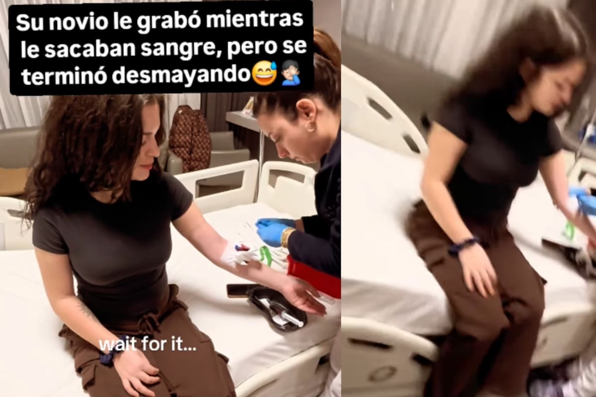 Joven graba a su novia mientras le sacan sangre, pero termina desmayándose él