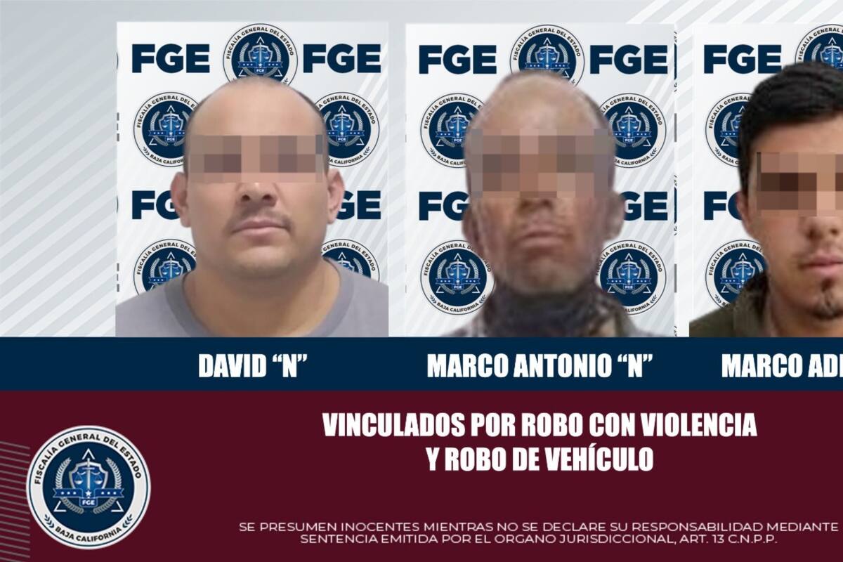 Vinculan a proceso a tres imputados por robos violentos y de vehículo en Mexicali