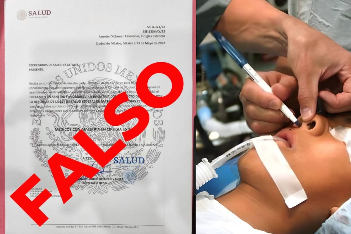 Secretaría de Salud alerta sobre circulación de texto falso respecto a cirugías estéticas