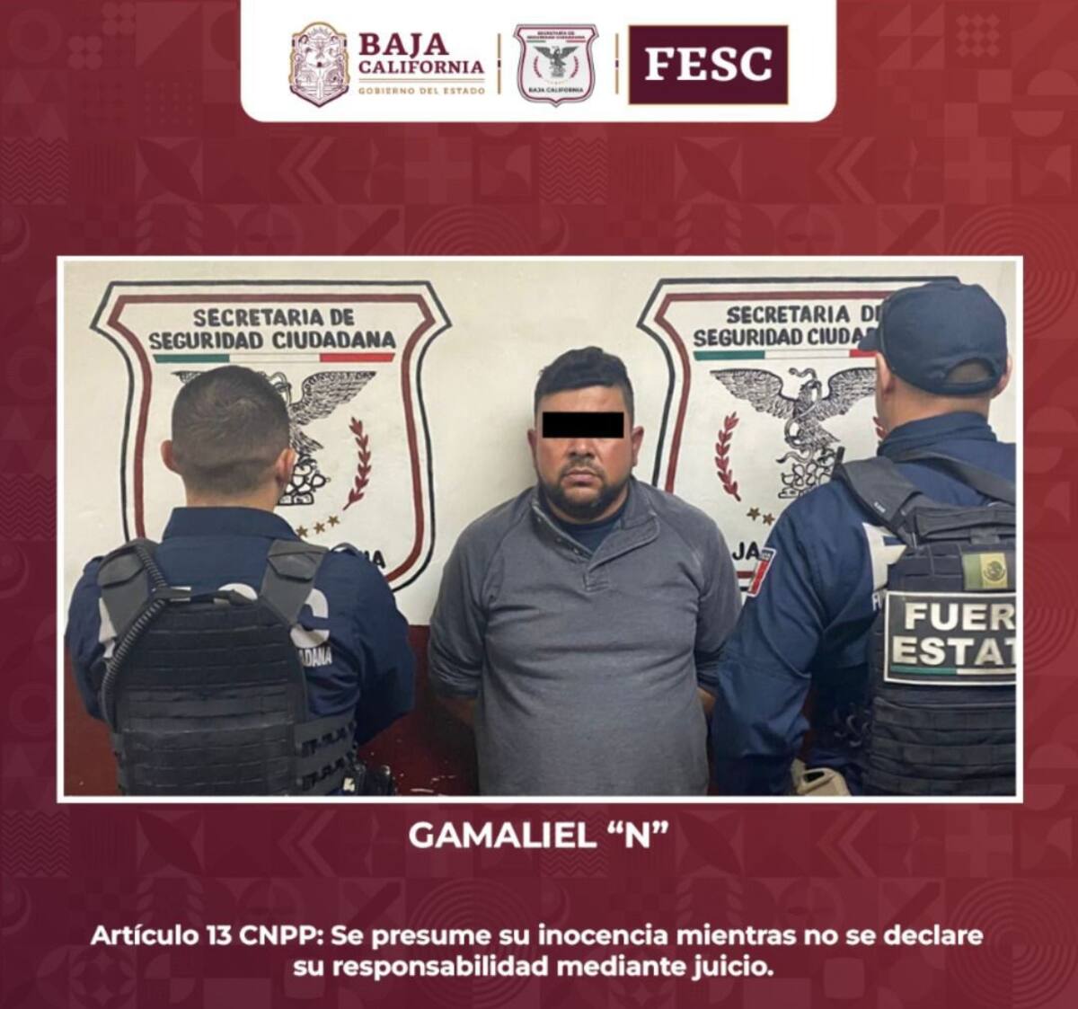 la autoridad estatal detuvo a Gamaliel “N”, de 43 años l Foto: Cortesía