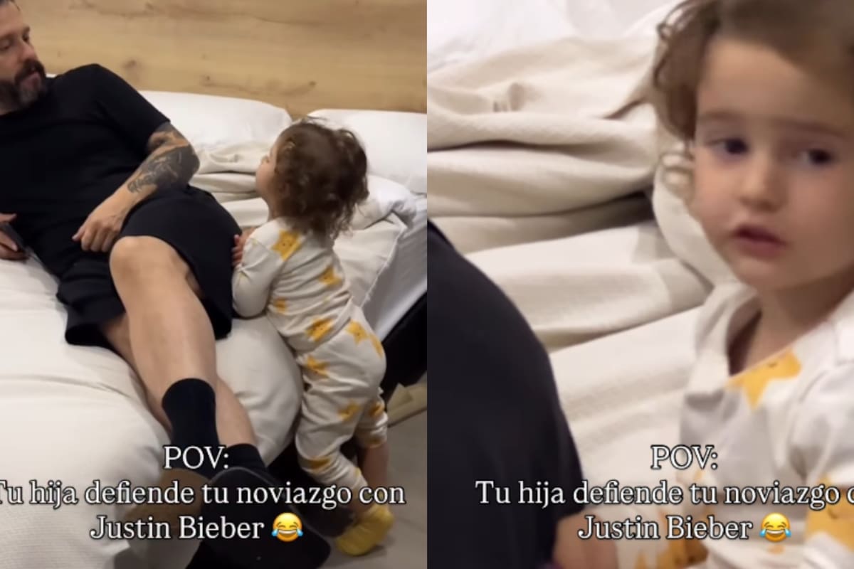 “¿O sea que tu mamá tiene un novio y un esposo?” Bebé se vuelve viral al defender frente a su padre que Justin Bieber es el novio de su mamá