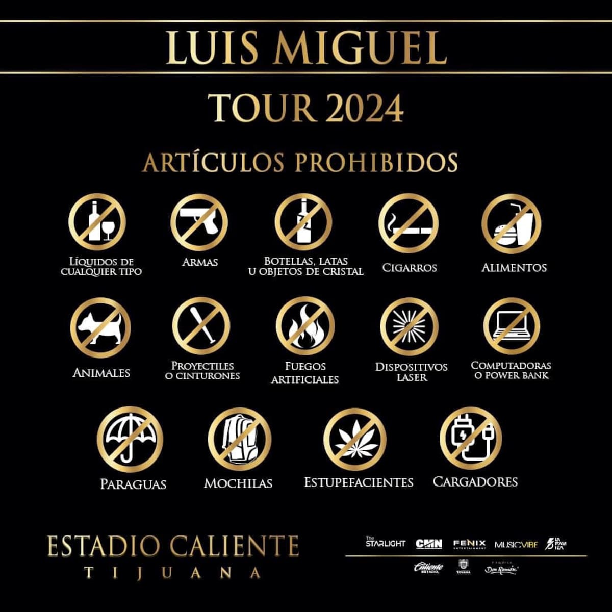 Artículos prohibidos.