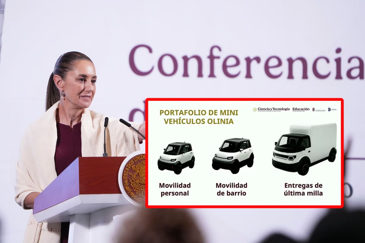 Olinia, el primer proyecto mexicano de mini vehículos eléctricos, fue presentado por la presidenta Claudia Sheinbaum.