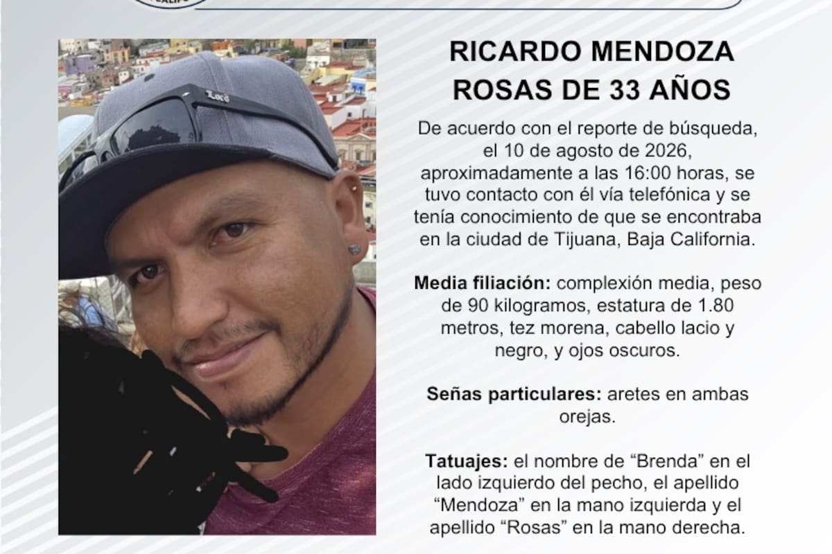 Se busca a Ricardo Mendoza Rosas de 33 años