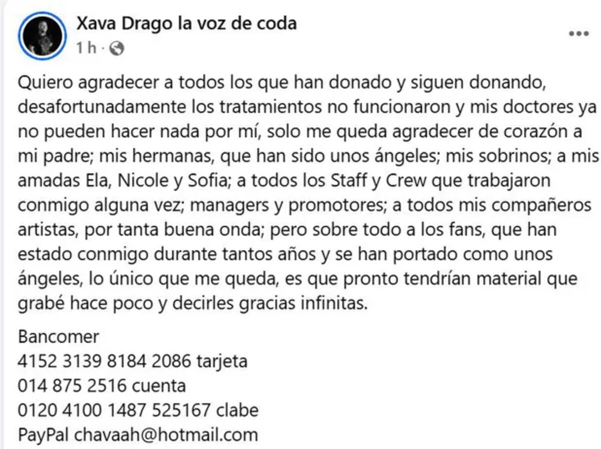 Salvador Aguilar Hurtado, mejor conocido como Xava Drago, vocalista de Coda. Foto: Milenio