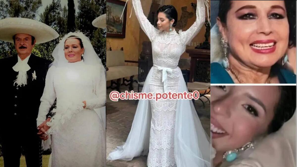 Cómo Ángela Aguilar Honró a Flor Silvestre con su Vestido de Novia. Foto: Milenio