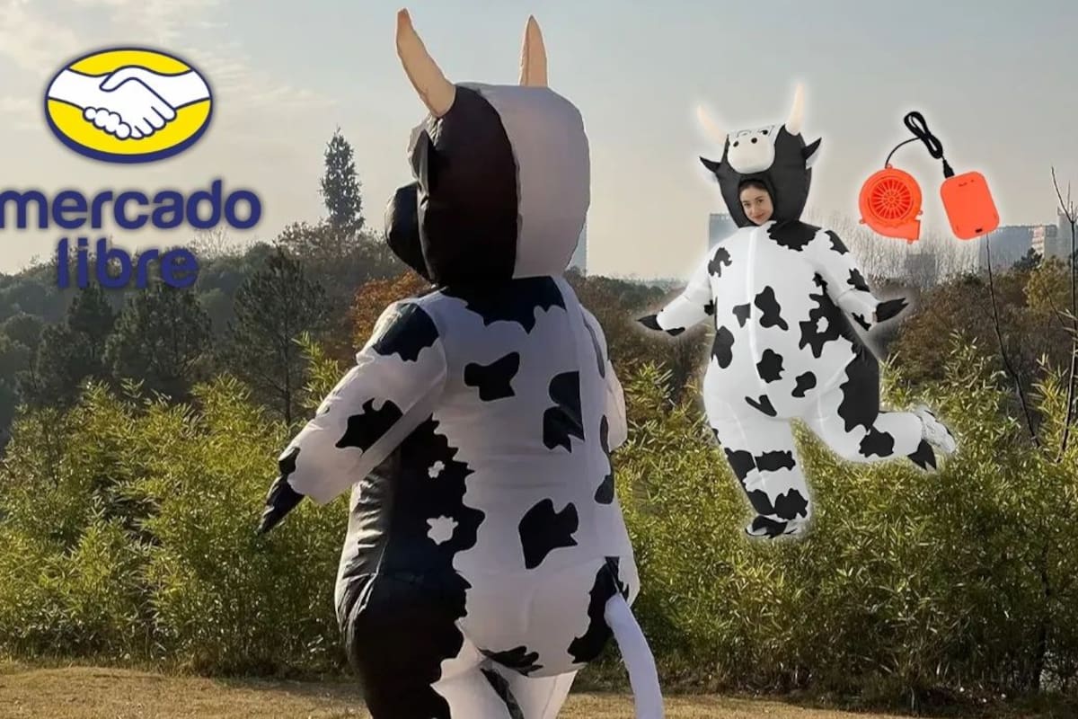 Mercado Libre remata disfraz inflable de vaca lechera para adulto con 63 por ciento de descuento y envío gratis a todo México