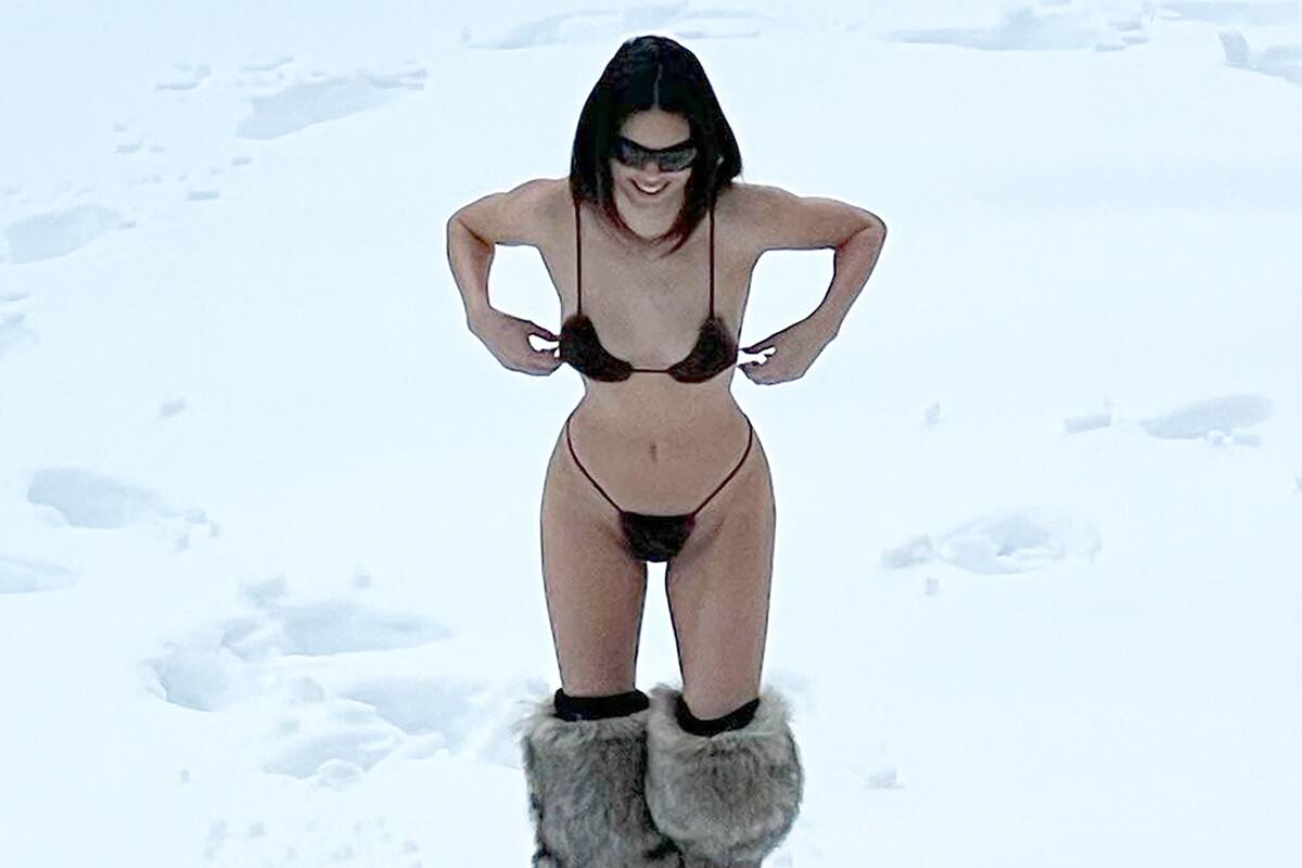 ¿El frío es mental? La foto viral de Kendall Jenner en bikini durante fuerte nevada