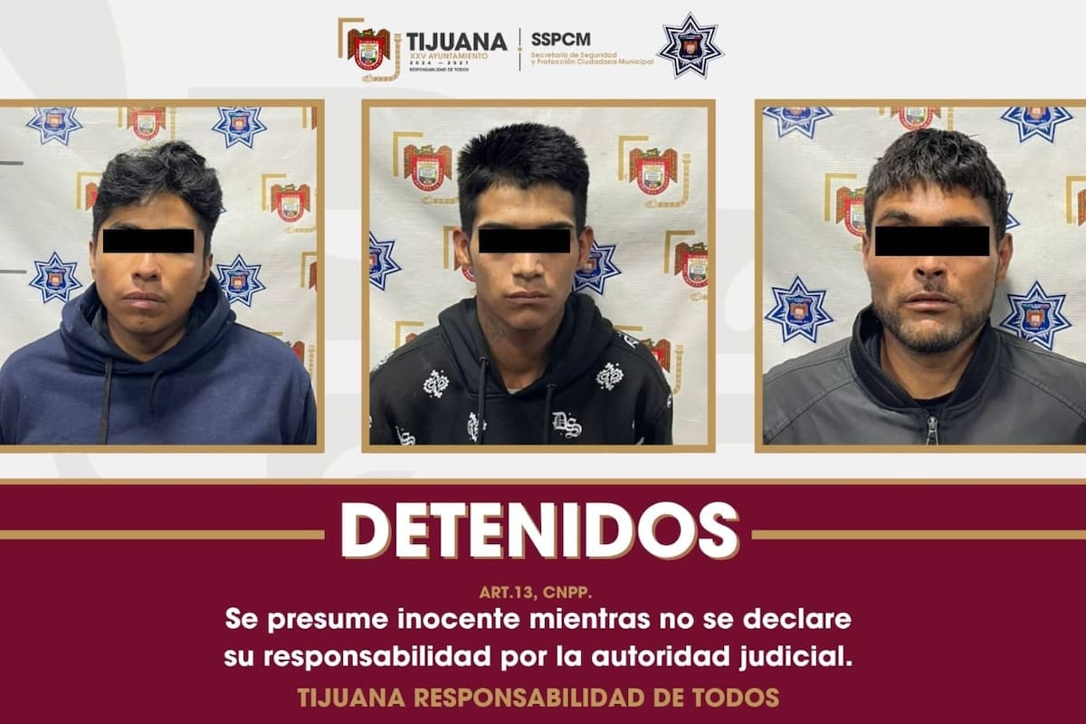 Detienen a tres presuntos responsables de robo con violencia a tienda de abarrotes