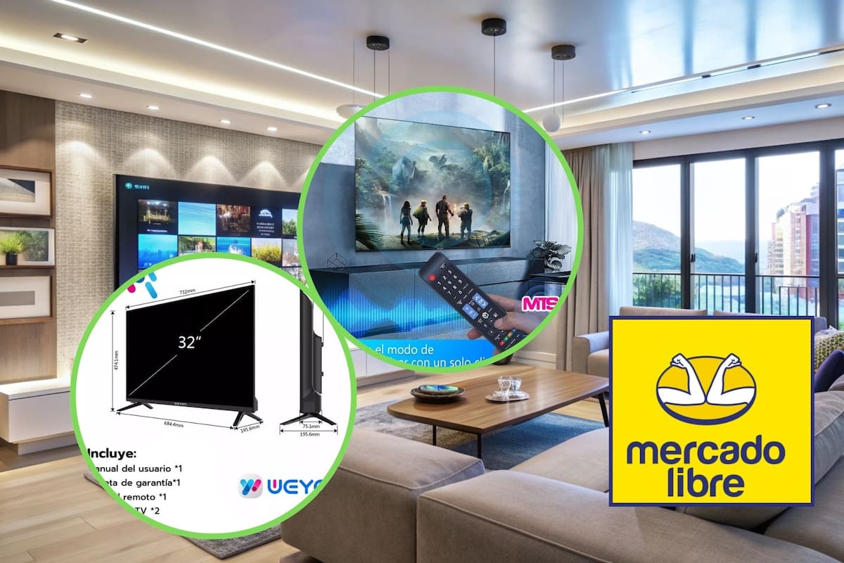 Mercado Libre aplica una rebaja del 49% al precio de la Smart TV Weyon de 32 pulgadas, situando al modelo más vendido en $1,880 MXN con envío gratis y sistema Android TV integrado