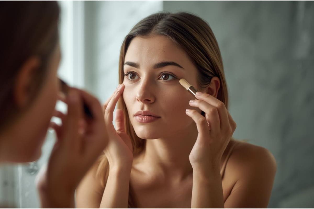 El tip del corrector invertido para ocultar ojeras profundas