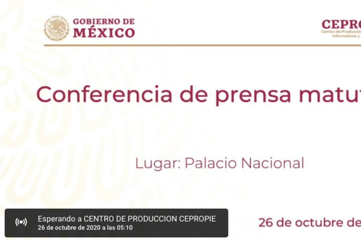 Sigue la conferencia de AMLO desde Palacio Nacional