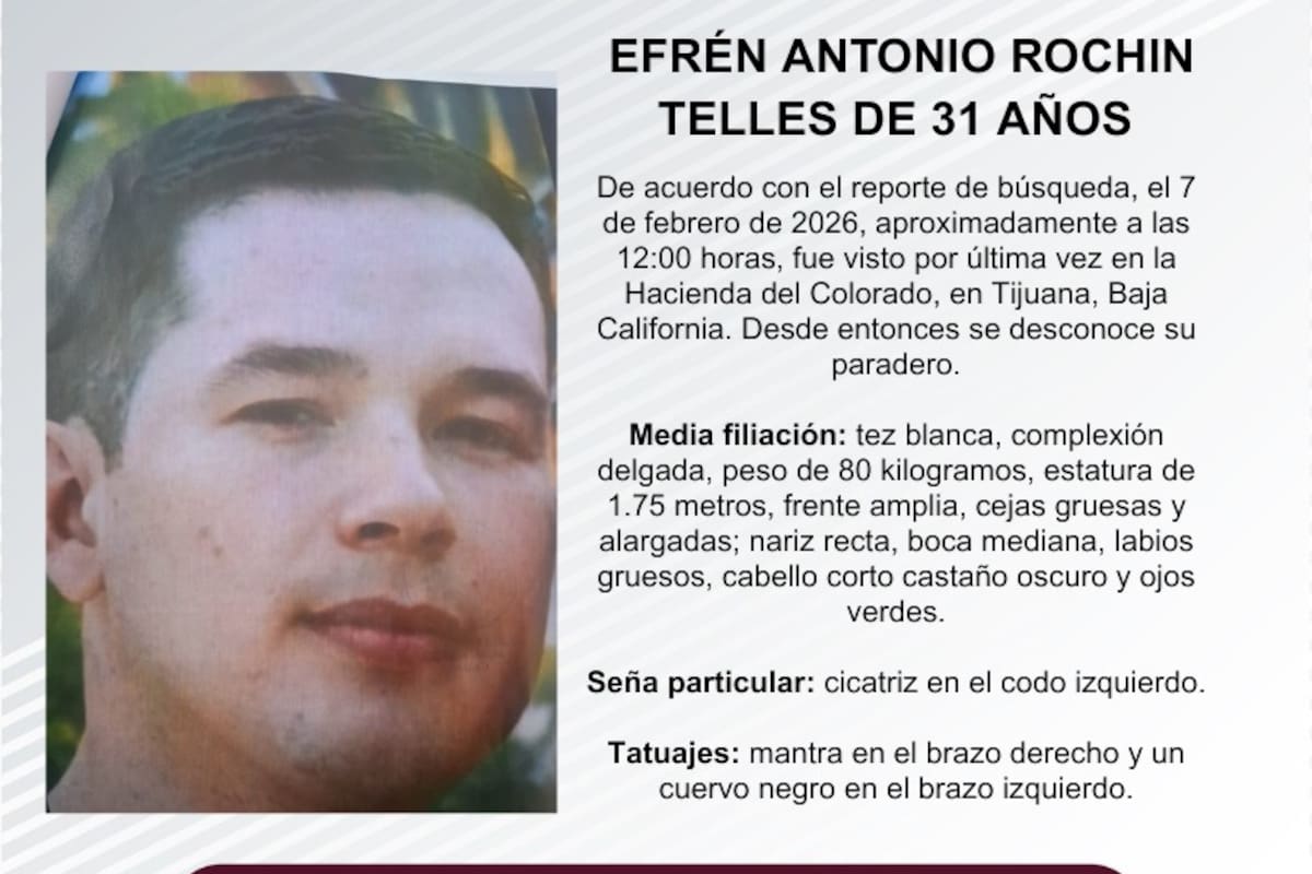 Se busca a Efrén Antonio Rochin Telles de 31 años