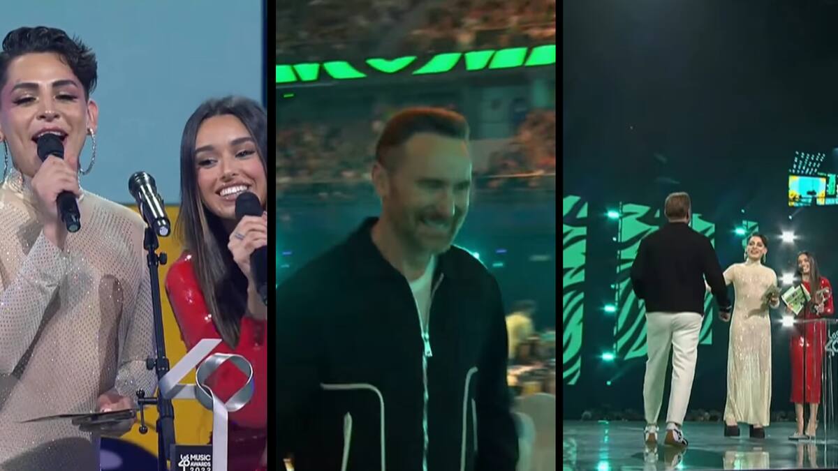 VIDEO: ¿David Guetta desairó a Kunno? Aquí el momento en que el DJ le "negó" un beso al influencer mexicano en "Los40 Music Awards 2022"