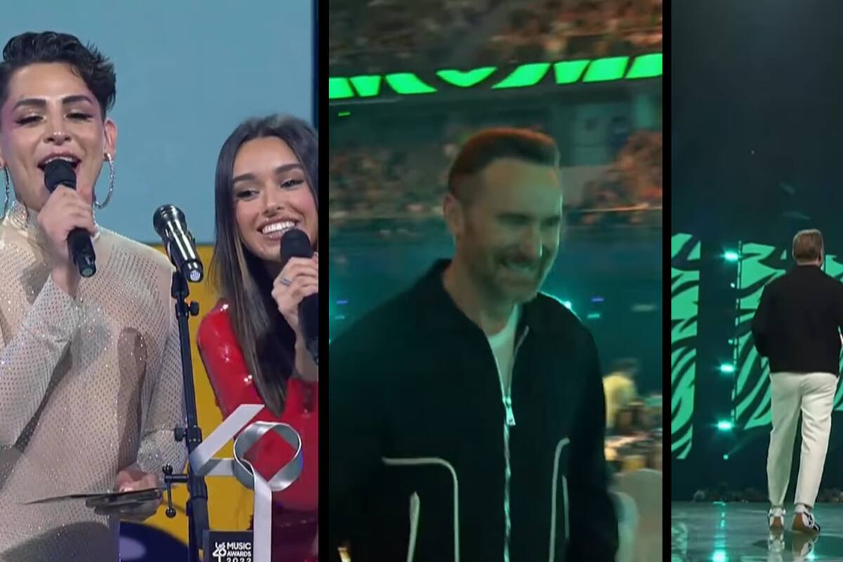 VIDEO: ¿David Guetta desairó a Kunno? Aquí el momento en que el DJ le "negó" un beso al influencer mexicano en "Los40 Music Awards 2022"