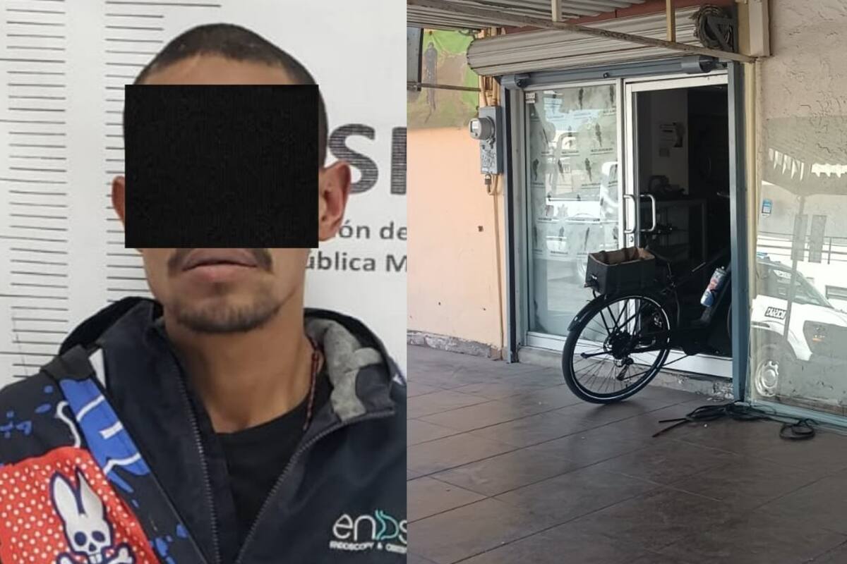 Detienen a hombre por robo y daños en taller de bicicletas