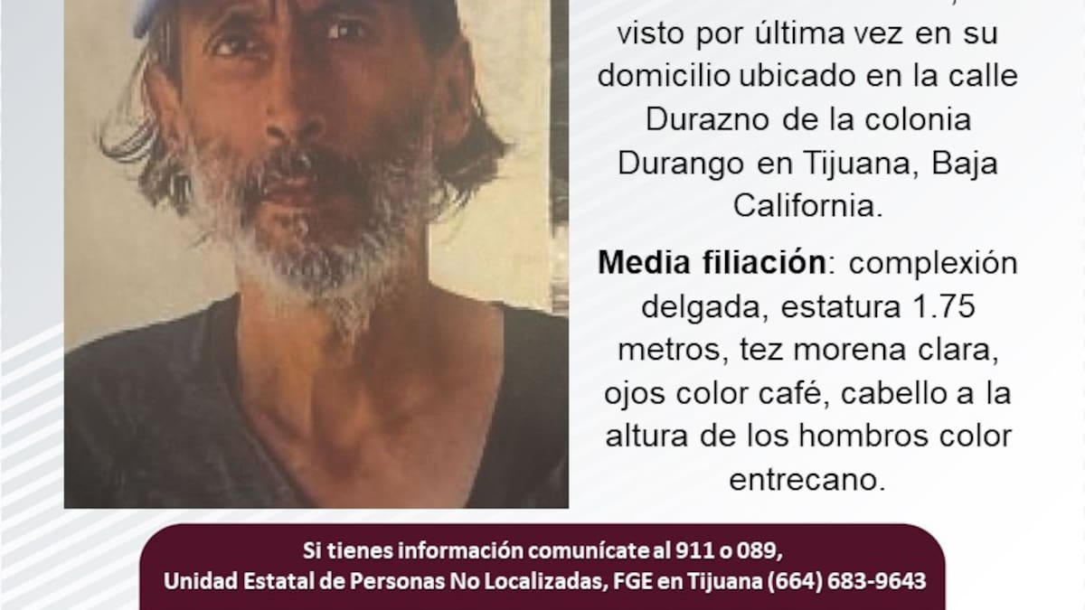 Se busca a Francisco Javier Villagómez Mosqueda de 64 años de edad