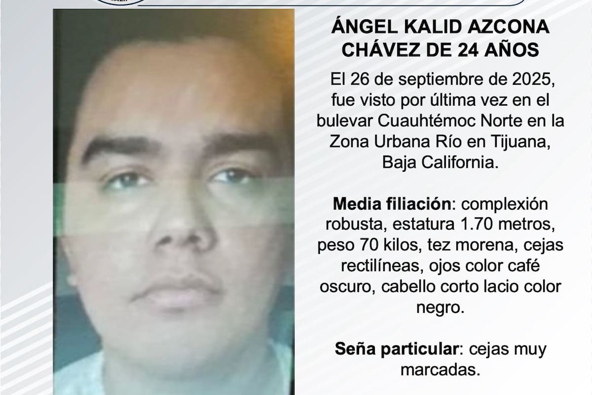 Se busca a Ángel Kalid Azcona Chávez de 24 años