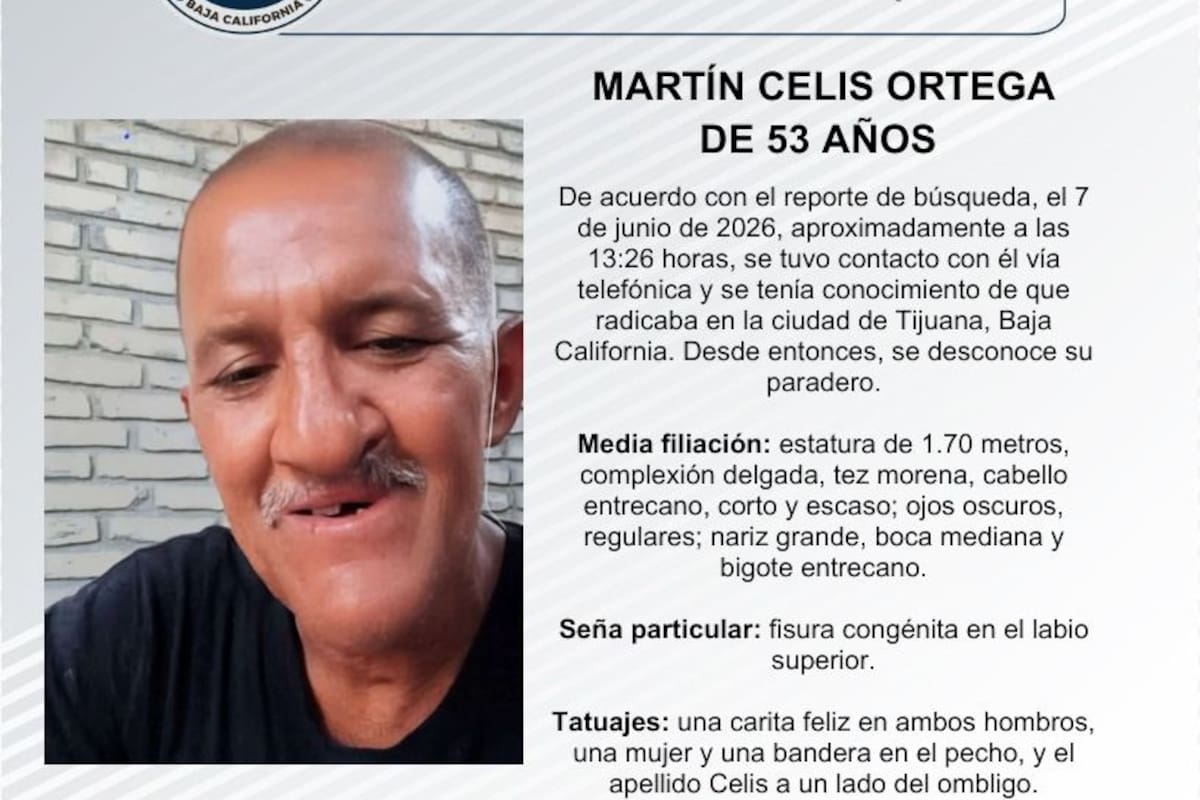 Se busca Martín Celis Ortega de 53 años de edad