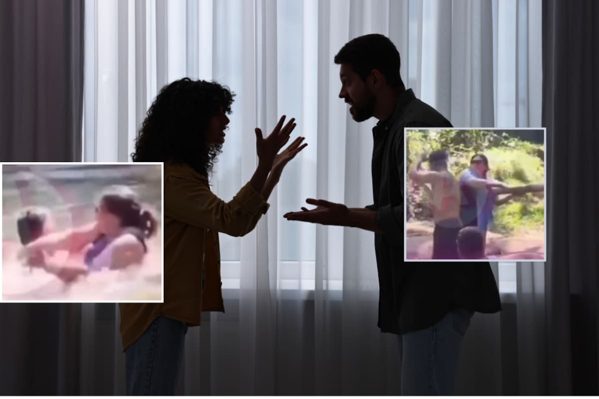 Descubre a su pareja con otra, los golpea con un palo, los lanza por una cascada y sigue agrediéndolos bajo el agua