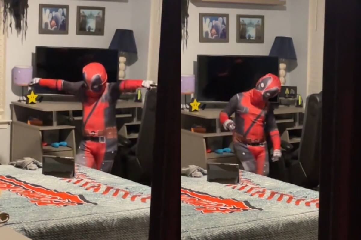 Padre descubre a su hijo vestido de Deadpool y bailando la coreografía de “Bye Bye Bye” de NSYNC con gran entusiasmo (VIDEO)