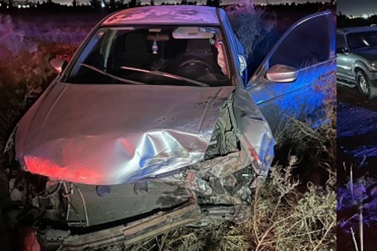 Choque frontal con volcadura en la colonia Abasolo