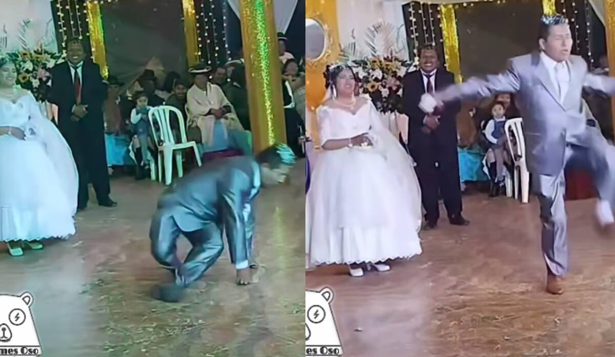 "Sacó los pasos prohibidos": hombre se emociona en su boda y empieza a bailar de forma inusual frente a todos