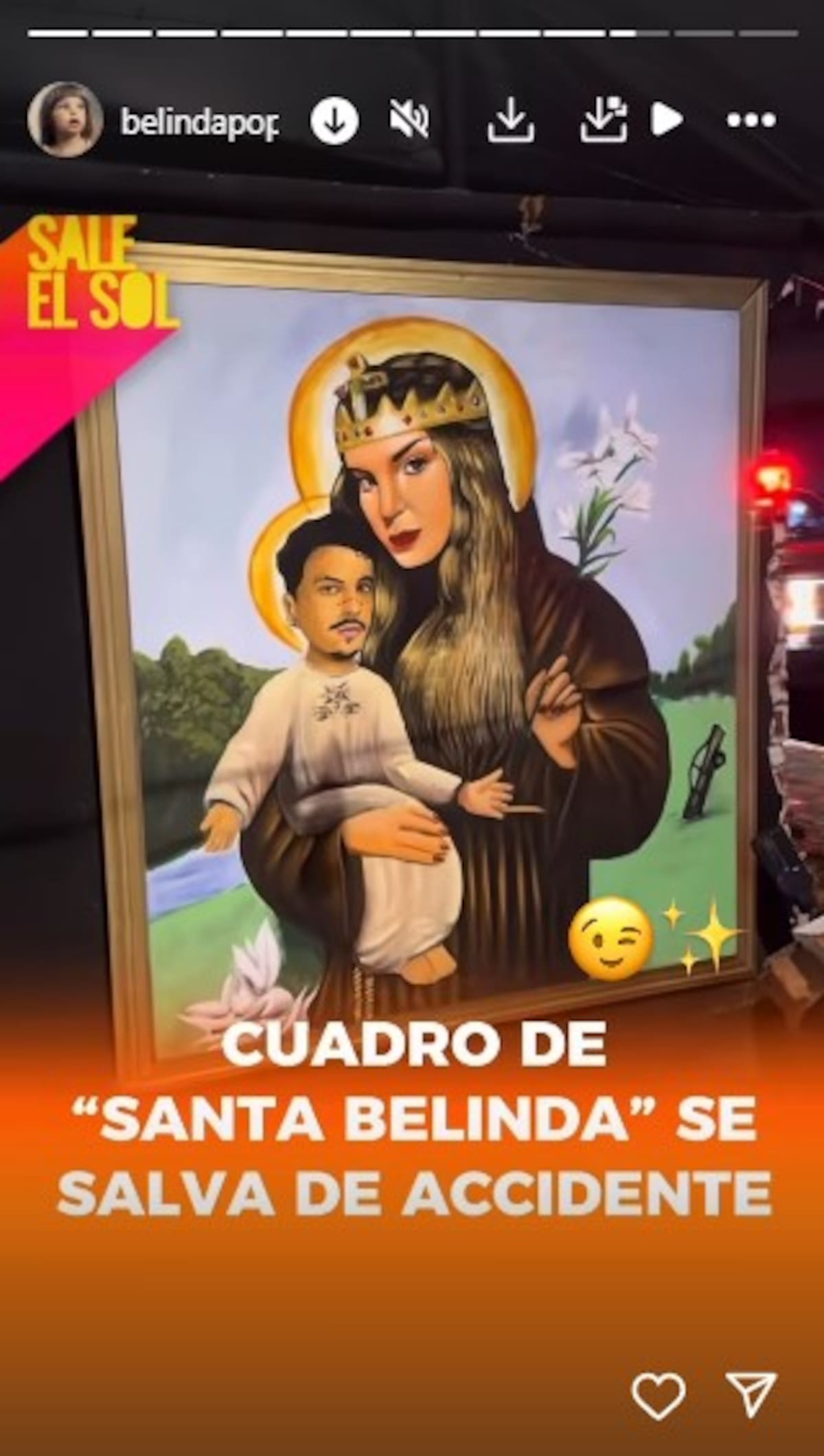 Belinda celebra la milagrosa salvación de su cuadro / Instagram @belindapop