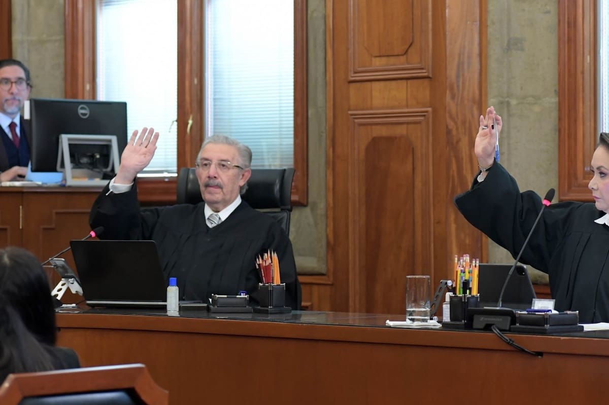El ministro Pérez Dayán participando en una votación a mano alzada en la Suprema Corte de Justicia de la Nación. // Foto: @PixelMedia4_0