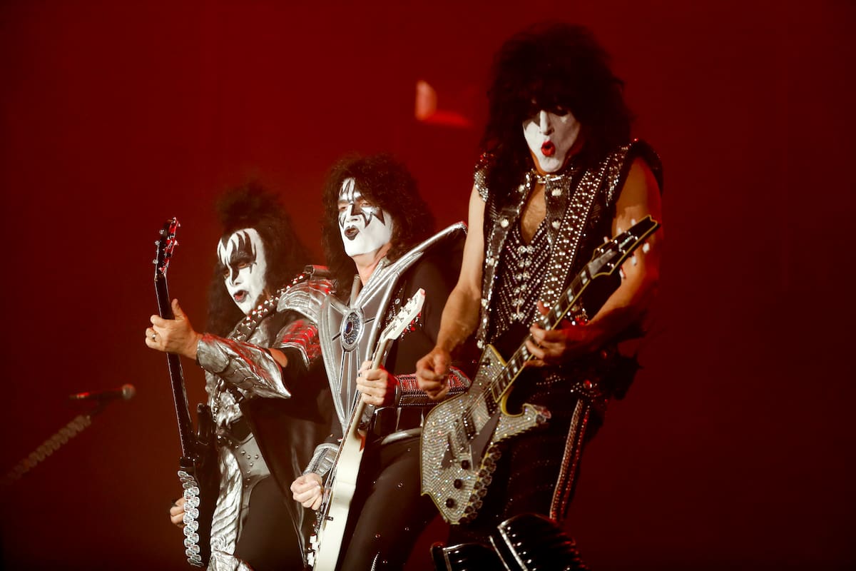 Kiss performs at the Domination music festival in Mexico City, Friday, May 3, 2019. (AP Photo/Eduardo Verdugo)