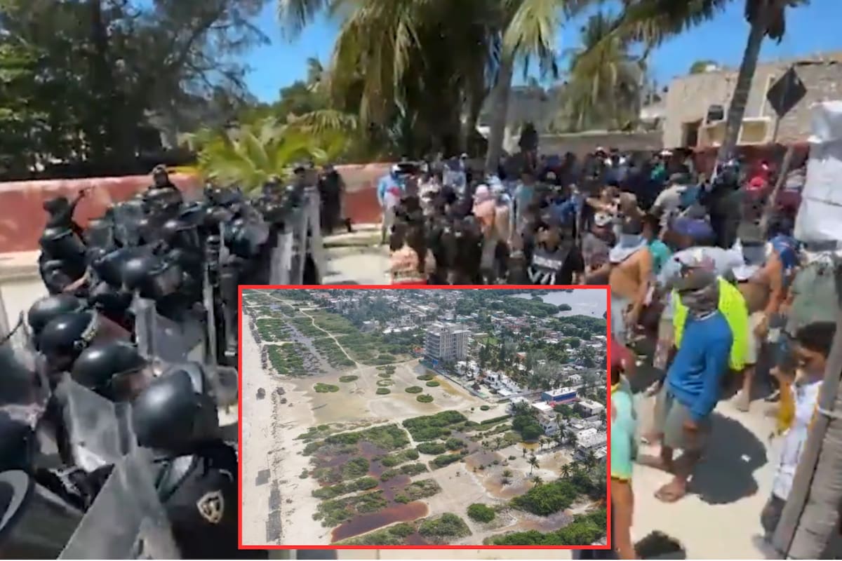 Conflicto en Sisal: Pobladores se enfrentan a fuerzas de seguridad por devastación de dunas costeras