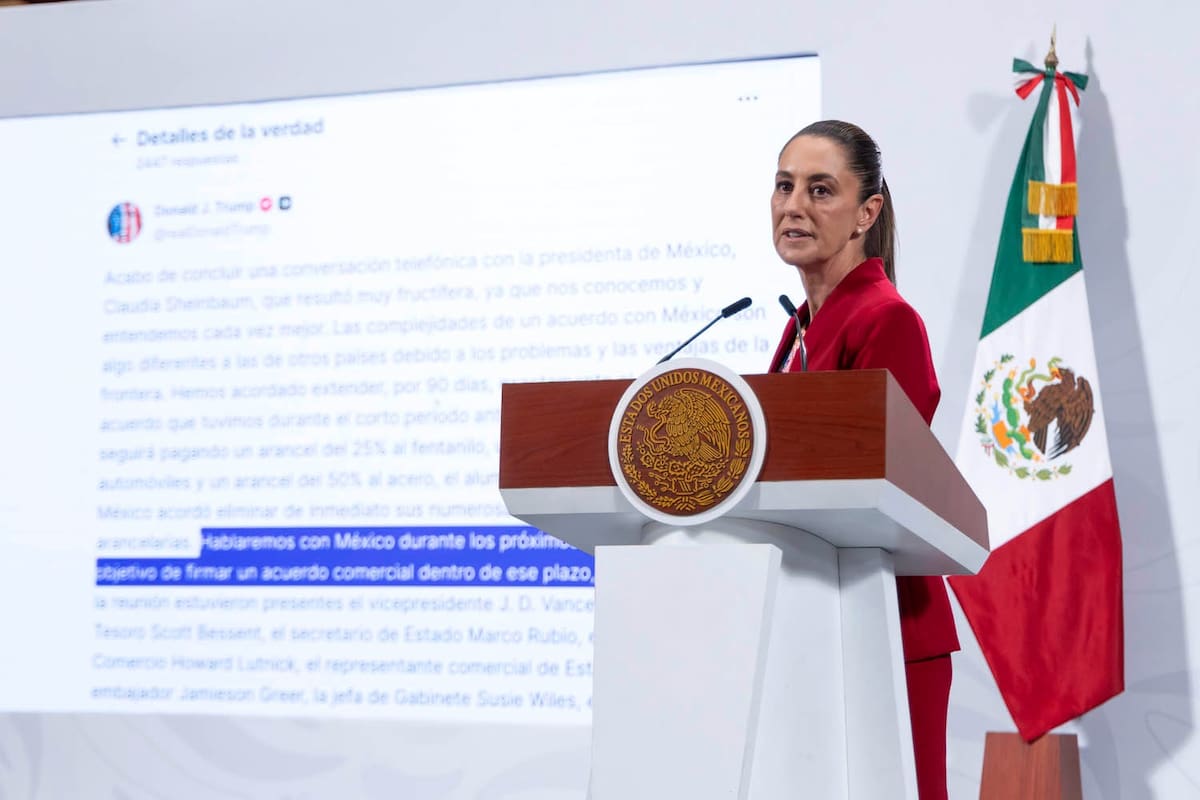 Sheinbaum: Amenaza de aranceles de Trump quedó “desactivada” tras llamada. | Crédito: Presidencia