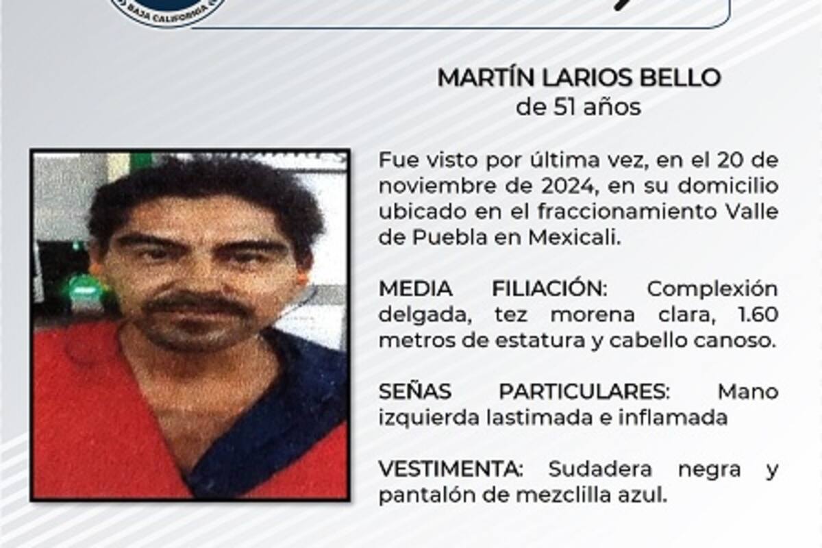 Familiares buscan a Martín Larios Bello