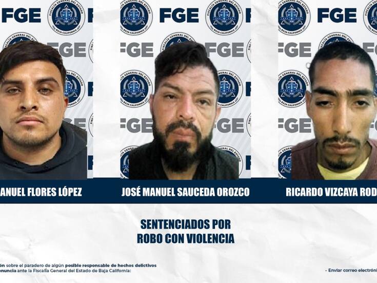 Imponen sentencias a responsables de robos con violencia a comercios