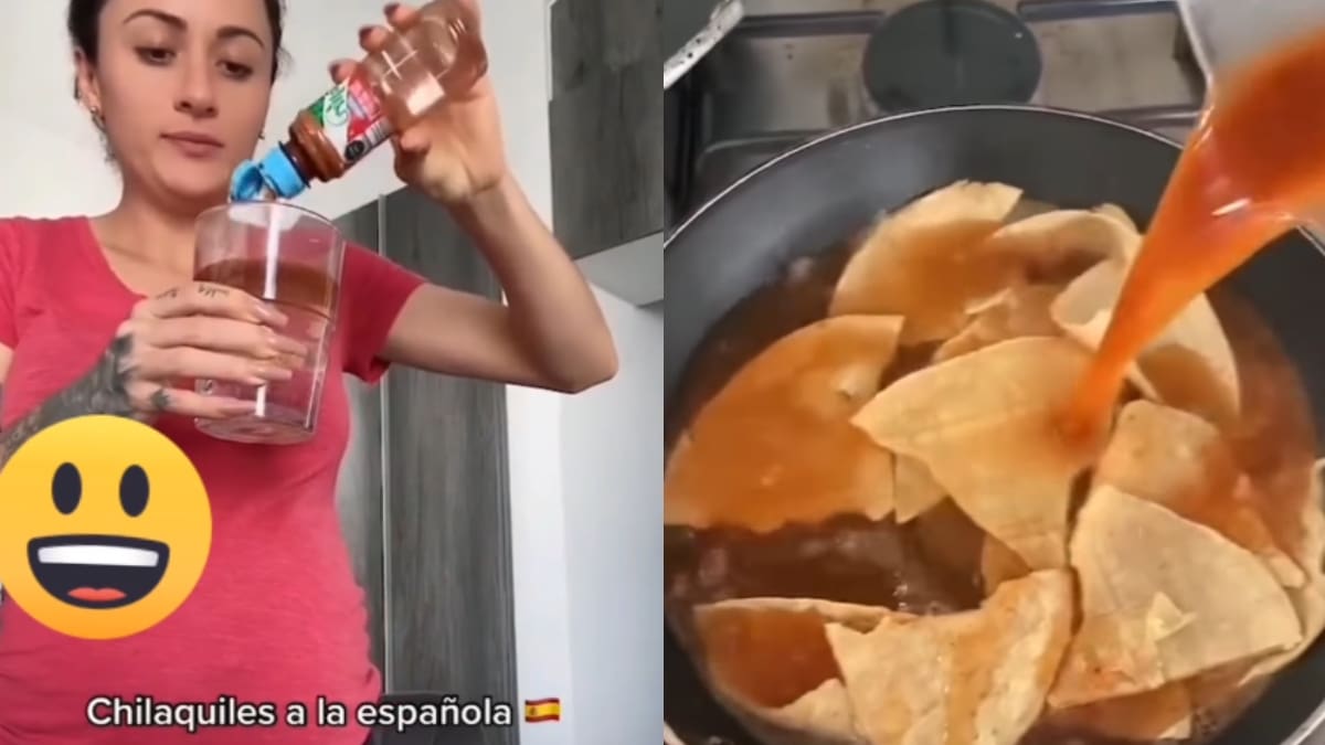 “Les echo agua y Tajín.”: mujer española se vuelve tendencia por preparar curiosos chilaquiles a su esposo mexicano