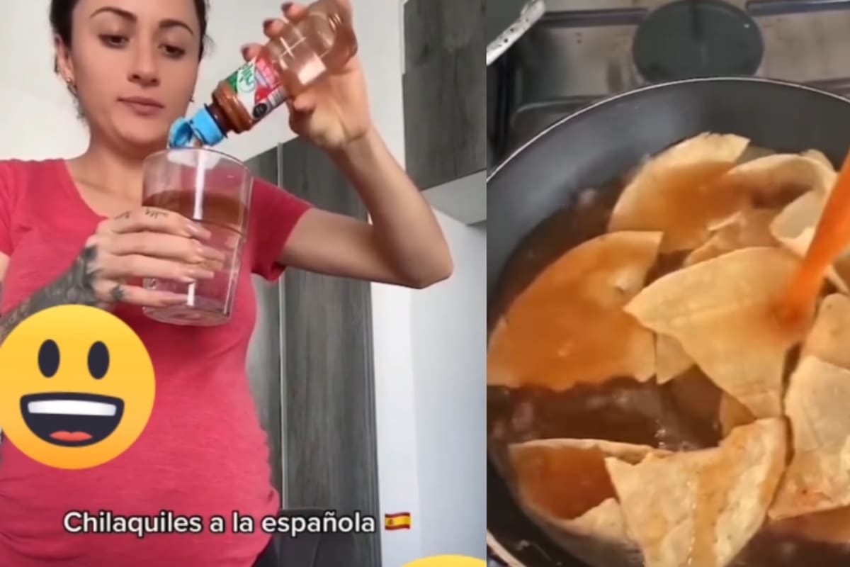 “Les echo agua y Tajín.”: mujer española se vuelve tendencia por preparar curiosos chilaquiles a su esposo mexicano