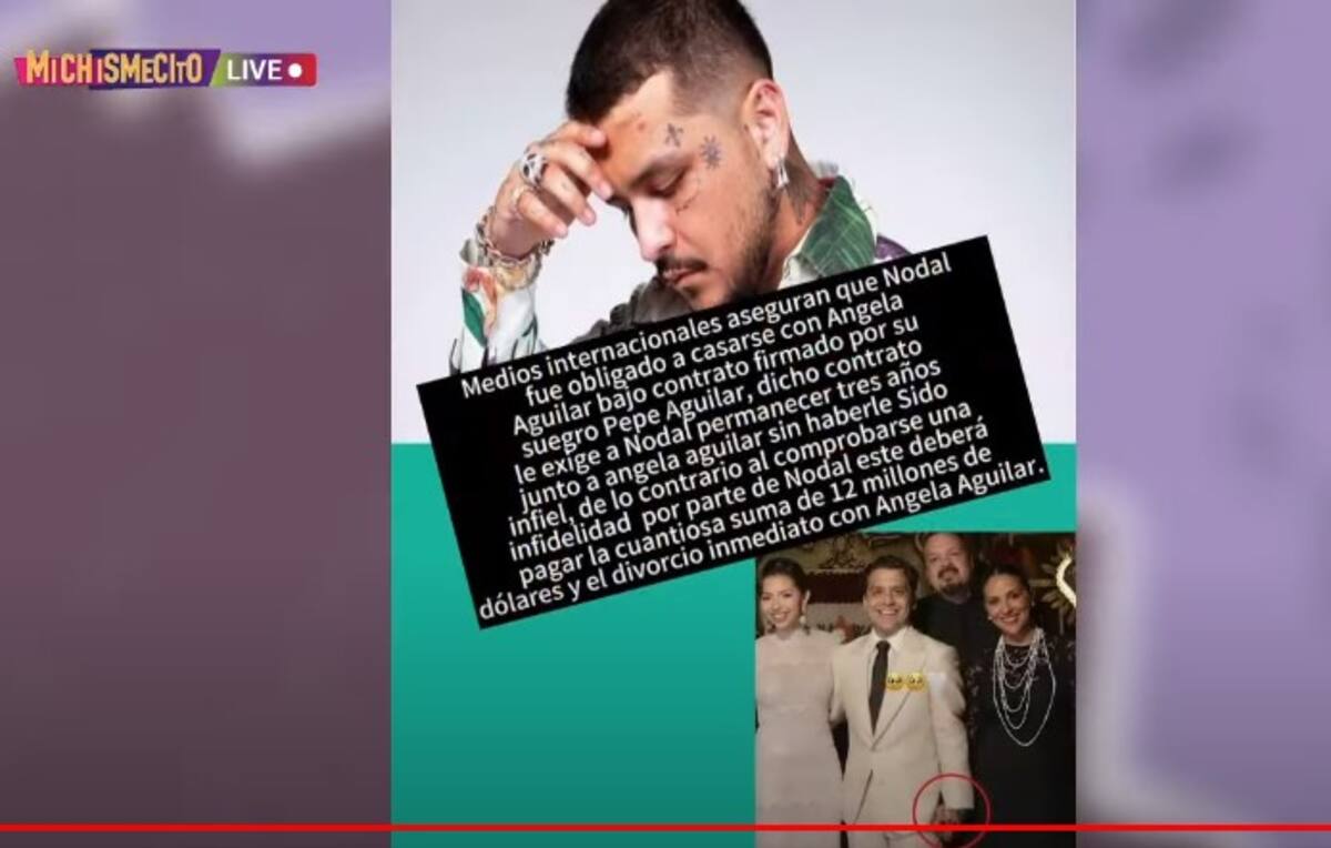 Nodal habría firmado un acuerdo prenupcial que protege a Ángela de posibles infidelidades / Youtube: @ElMichTv