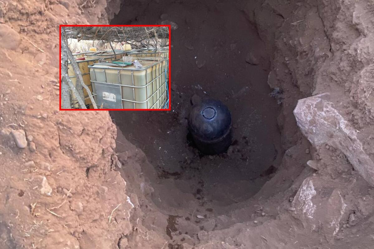 GN localiza toma clandestina de combustible en Guaymas y asegura 23 contenedores llenos