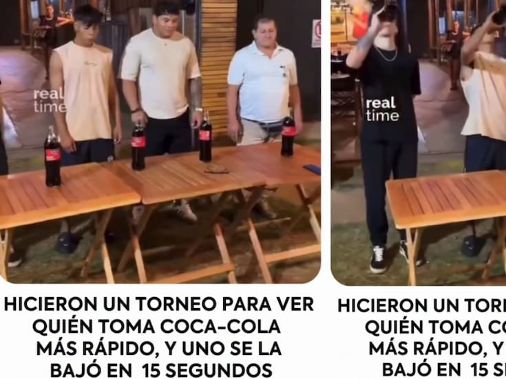 VIRAL: Torneo de tomar Coca-Cola más rápido se vuelve viral; uno la bebió en 15 segundos