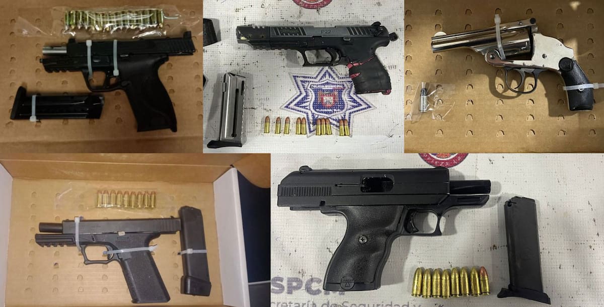 Las armas decomisadas.