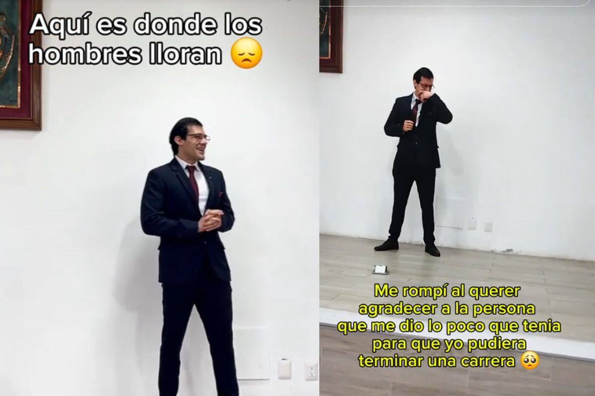 Hombre rompe en llanto tras agradecer a su madre durante su ceremonia de graduación
