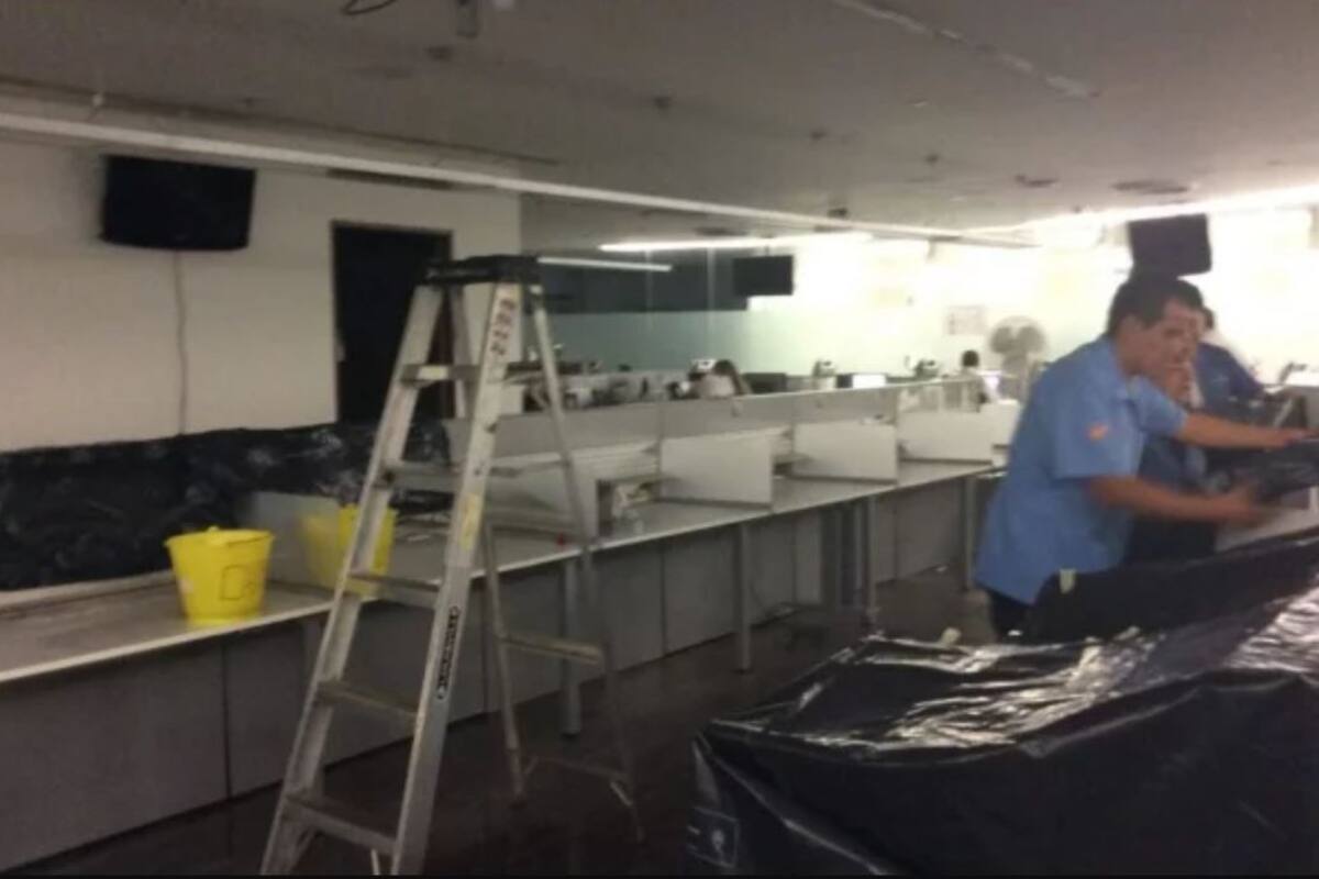 Evacuan sala de prensa del Senado por fuga de agua
