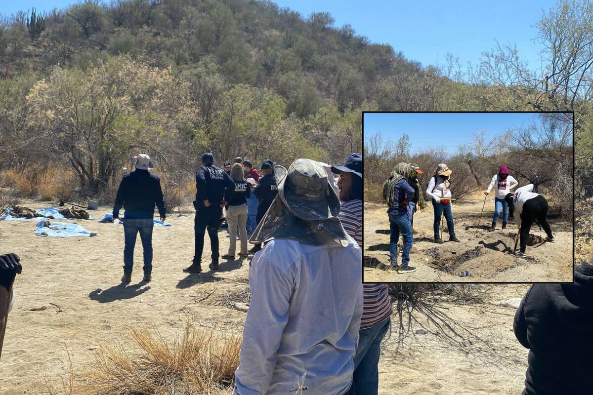Madres Buscadoras de Sonora hallan fosa clandestina cerca de la Mina Nyco